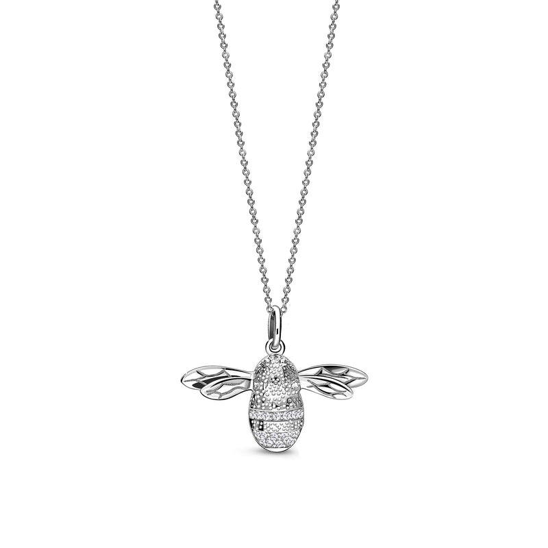 Sterling Silver CZ Bee Pendant