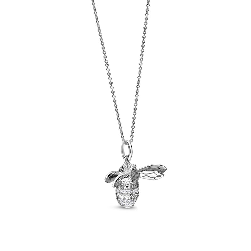 Sterling Silver CZ Bee Pendant
