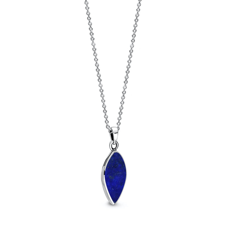 Sterling Silver Lapis Lazuli Inverted Pear Drop Pendant