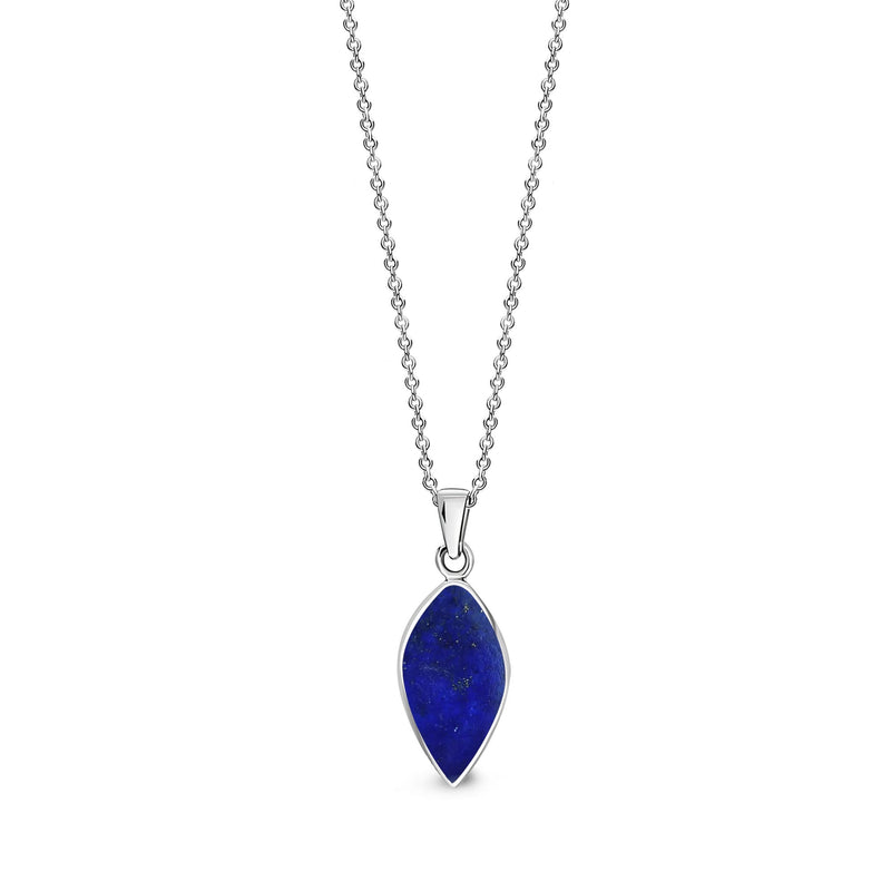 Sterling Silver Lapis Lazuli Inverted Pear Drop Pendant