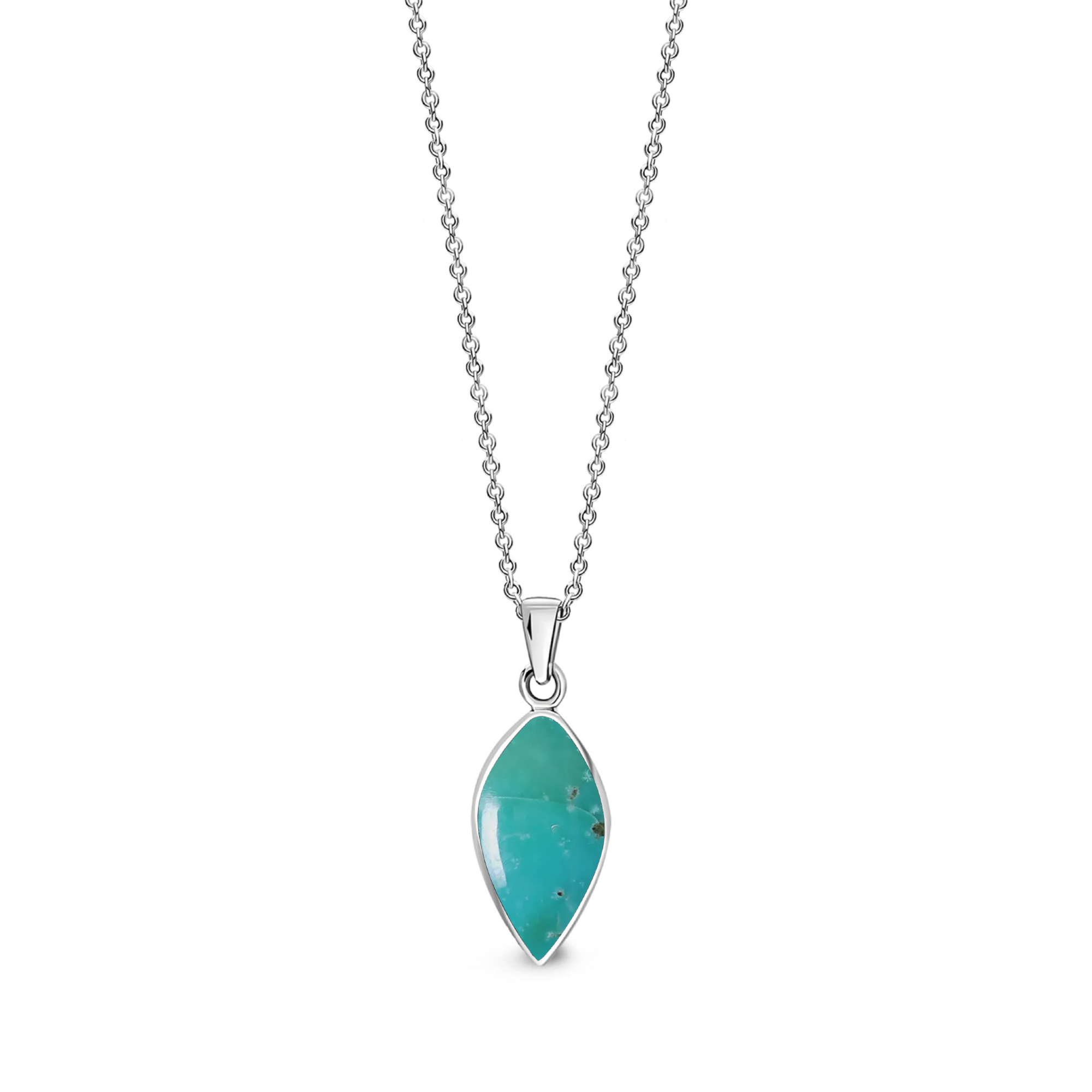 Sterling Silver Turquoise Inverted Pear Drop Pendant | YJC – Yorkshire ...