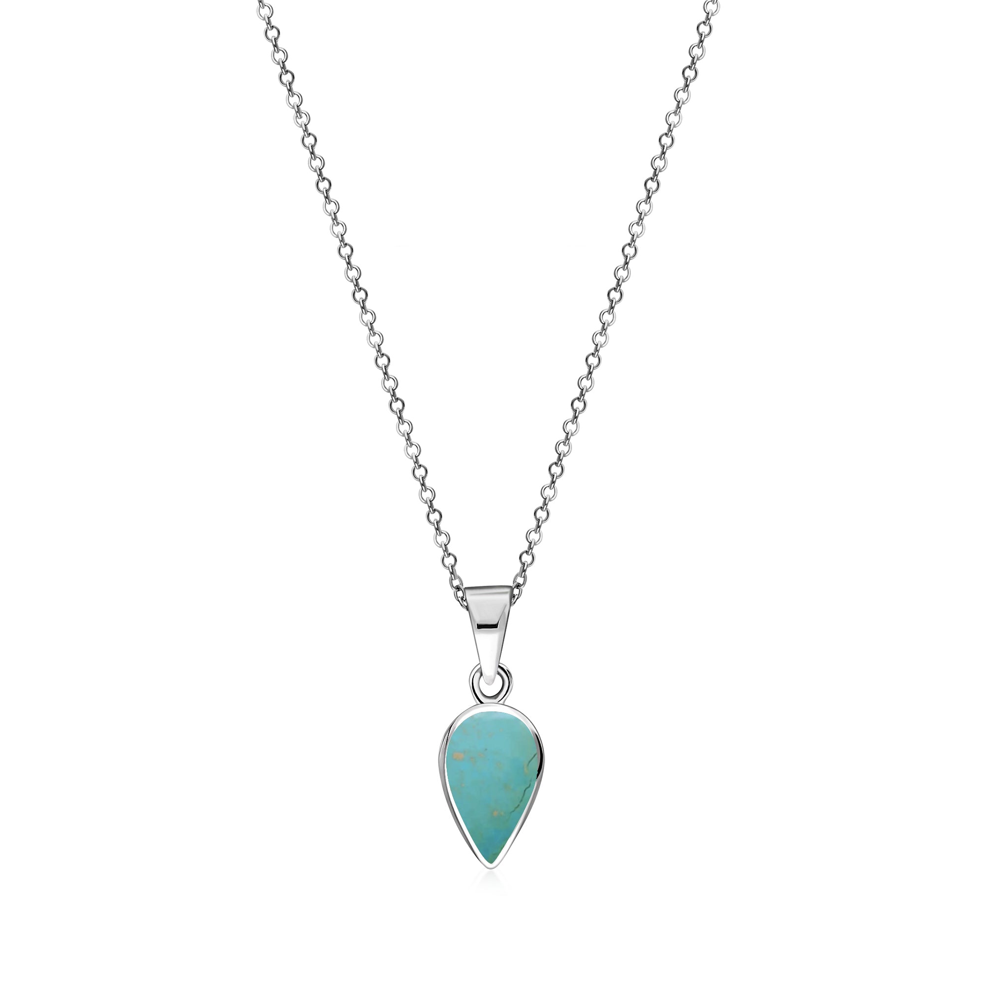 Sterling Silver Turquoise Small Pear Drop Pendant