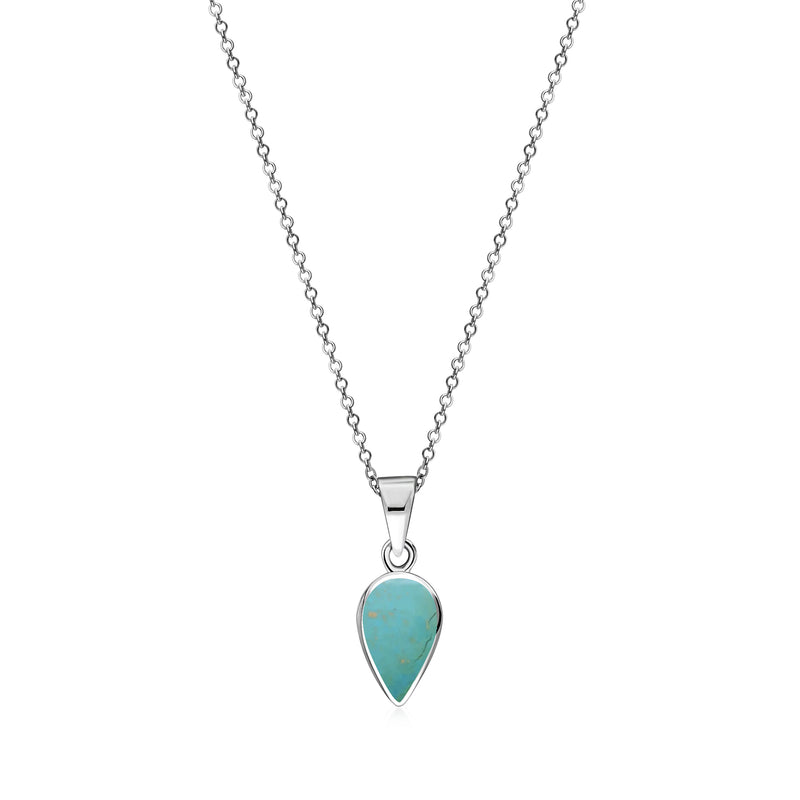 Sterling Silver Turquoise Small Pear Drop Pendant
