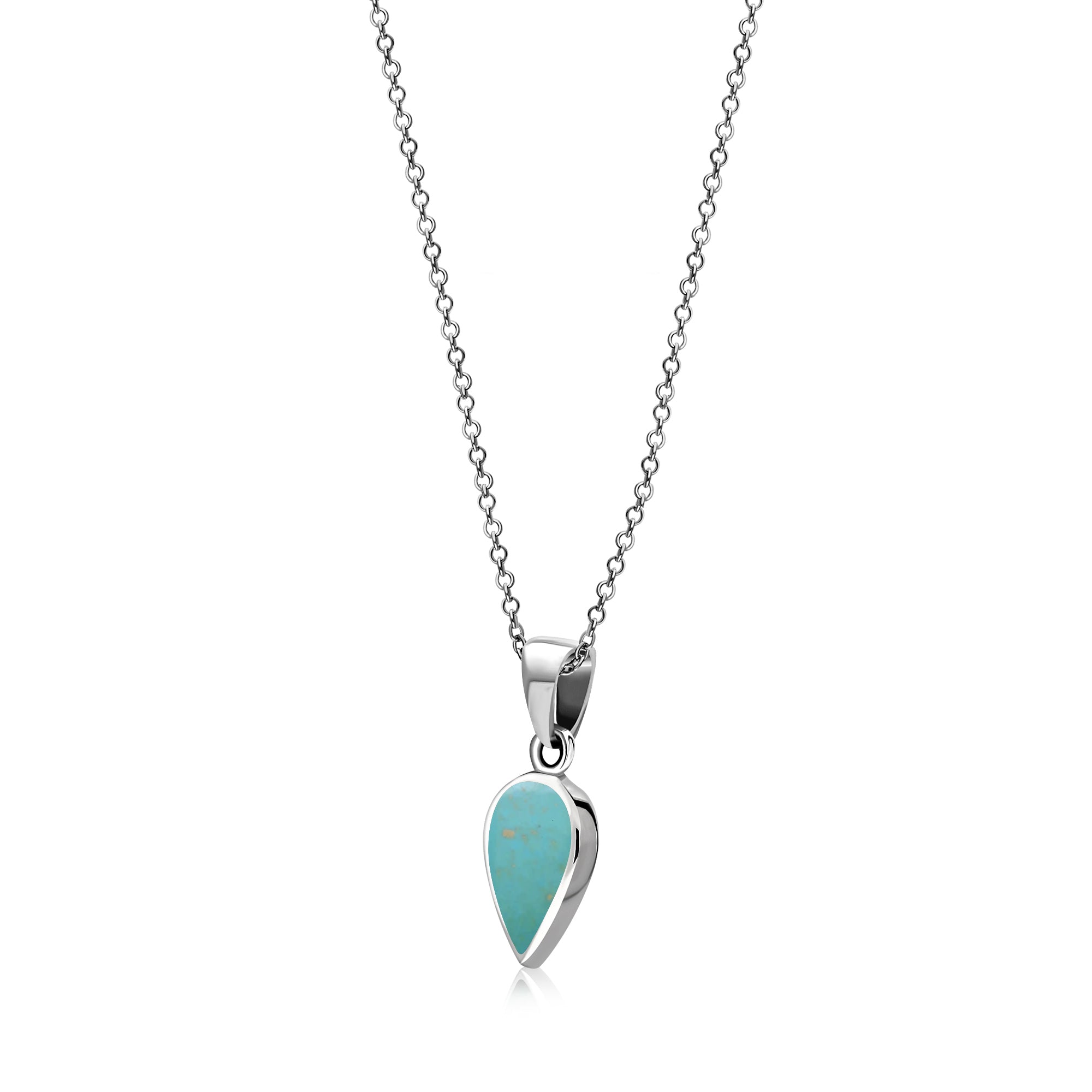 Sterling Silver Turquoise Small Pear Drop Pendant