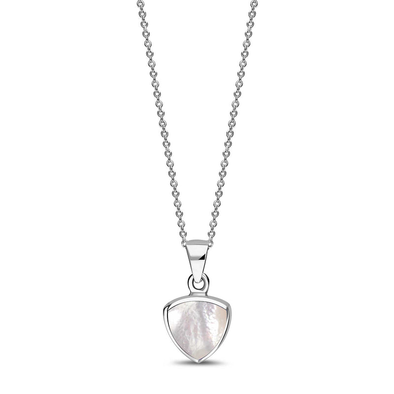Sterling Silver Mother of Pearl Shield Pendant