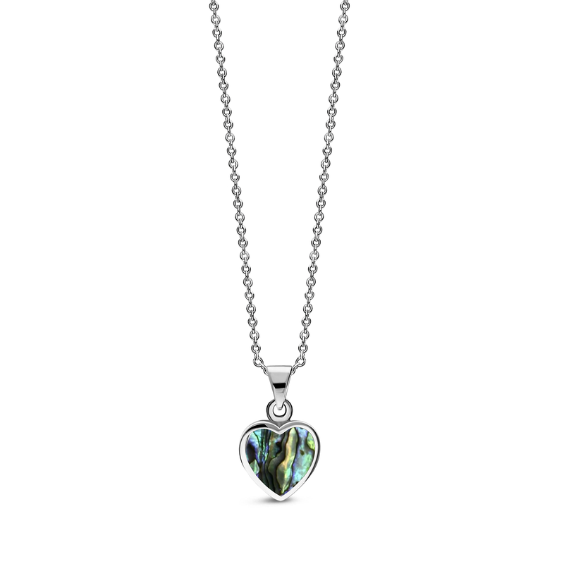 Sterling Silver Abalone Heart Pendant