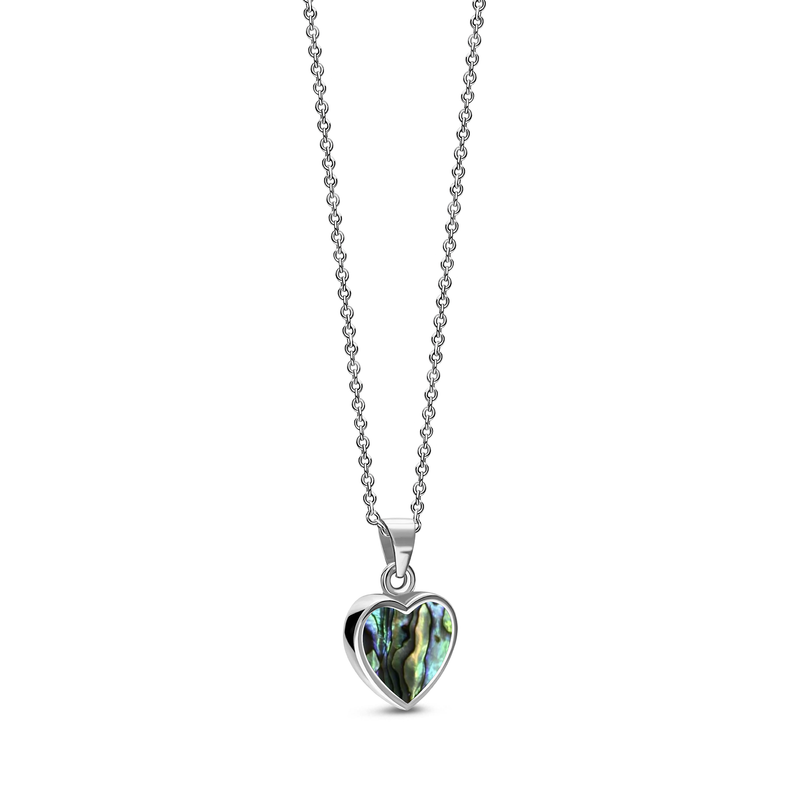 Sterling Silver Abalone Heart Pendant