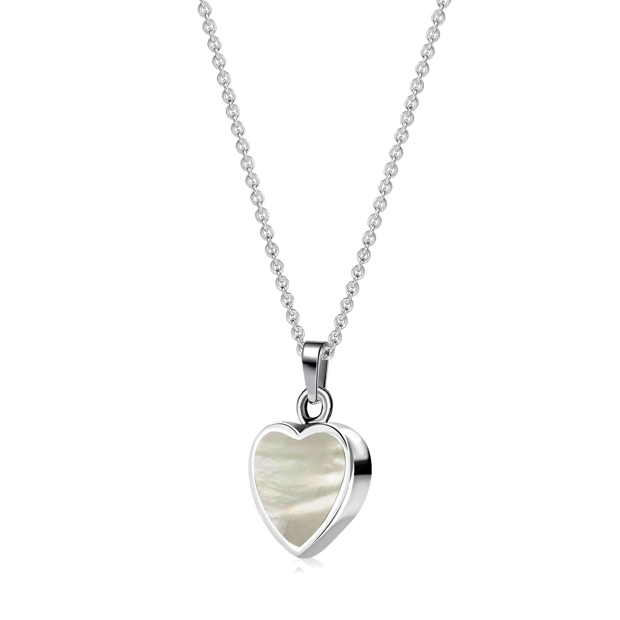 Sterling Silver Mother of Pearl Heart Pendant