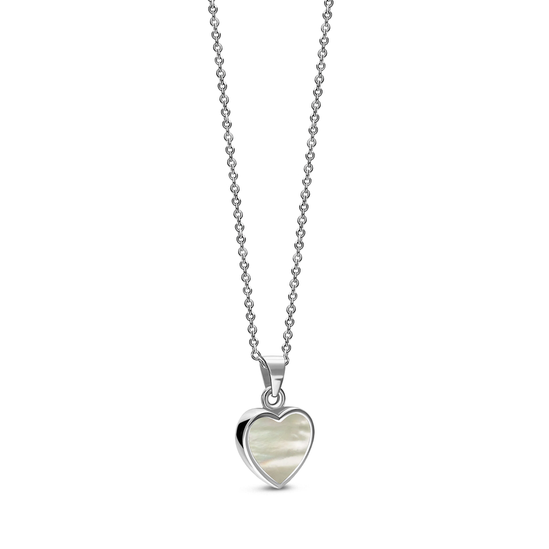 Sterling Silver Mother of Pearl Heart Pendant