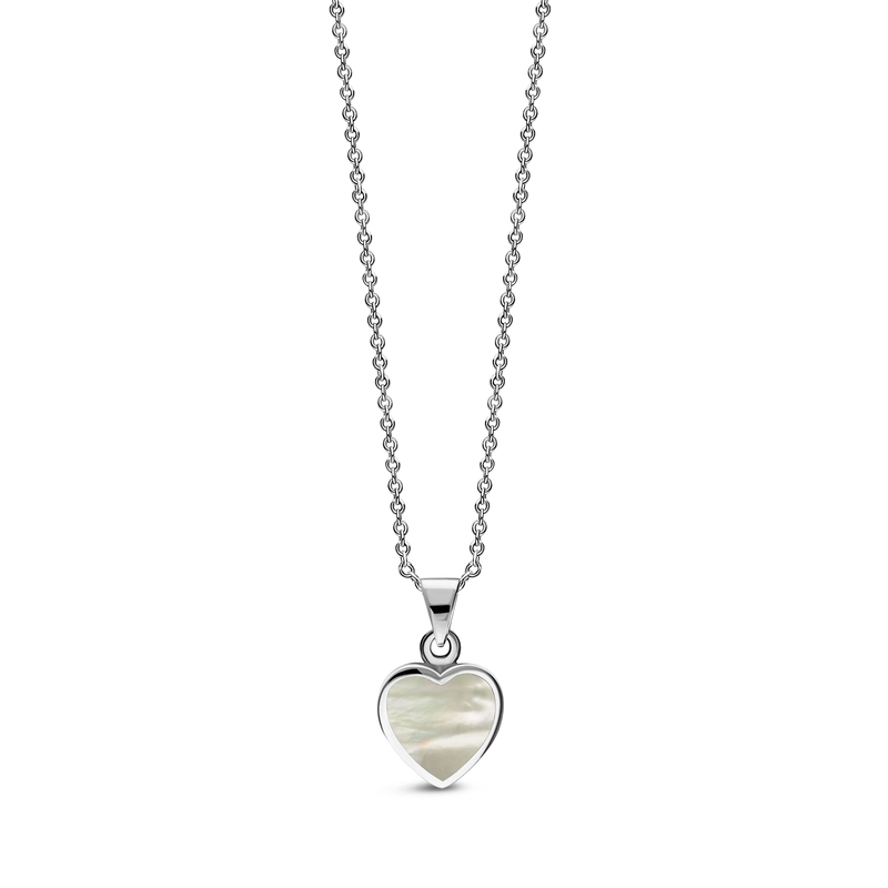 Sterling Silver Mother of Pearl Heart Pendant