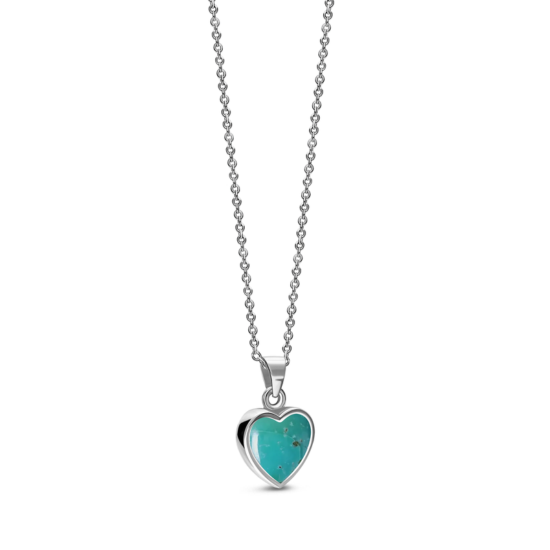 Sterling Silver Turquoise Heart Pendant