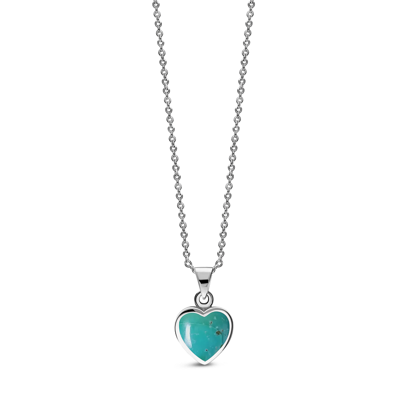 Sterling Silver Turquoise Heart Pendant