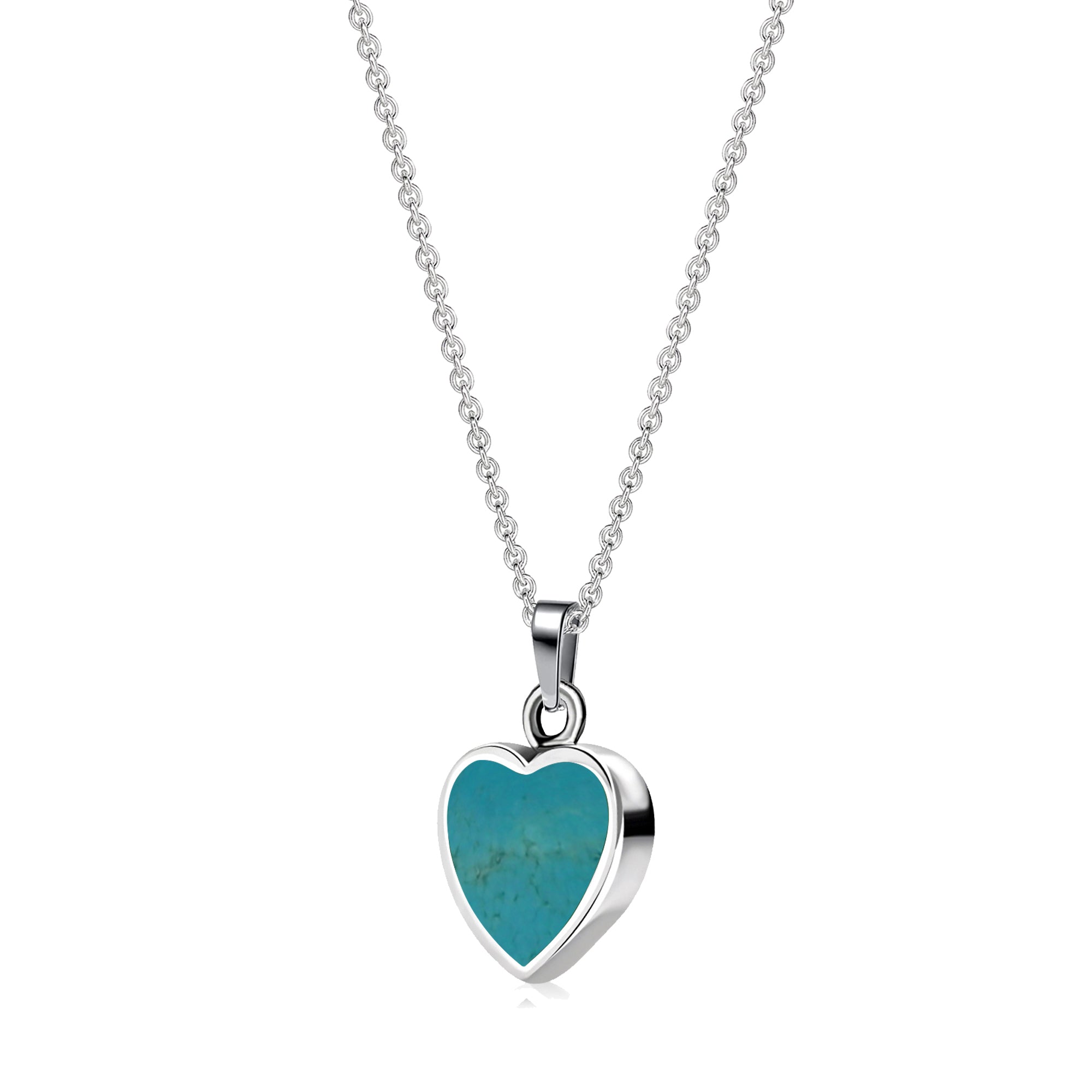 Sterling Silver Turquoise Heart Pendant