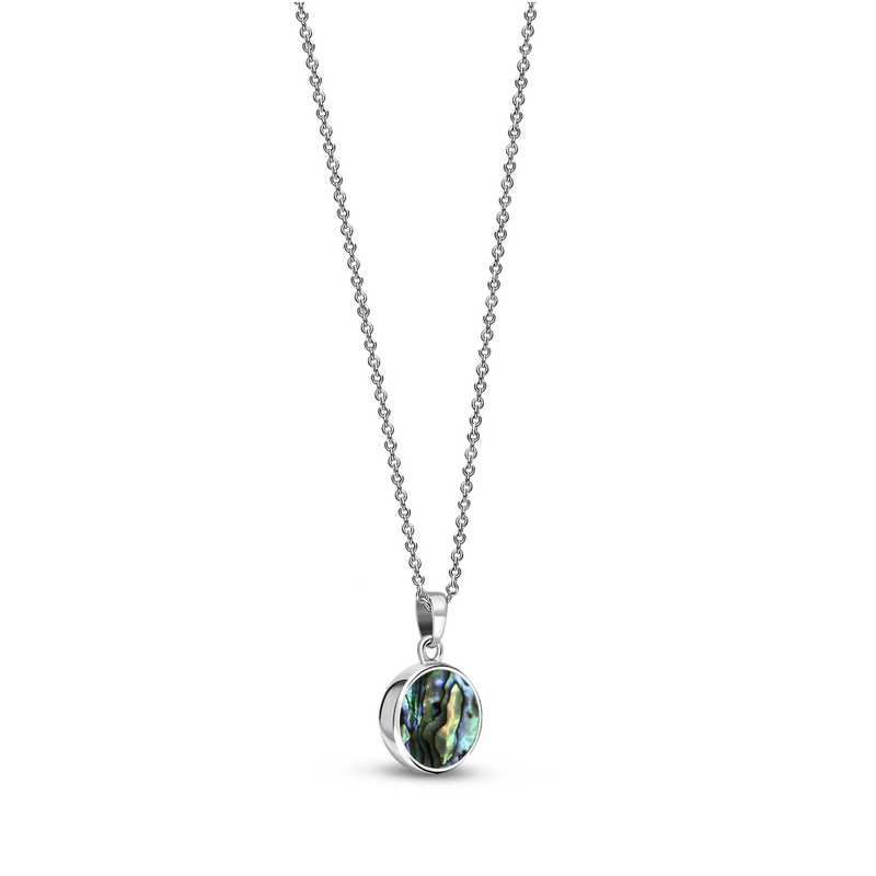 Sterling Silver Abalone Small Round Pendant