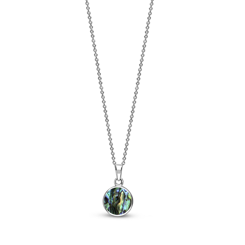 Sterling Silver Abalone Small Round Pendant