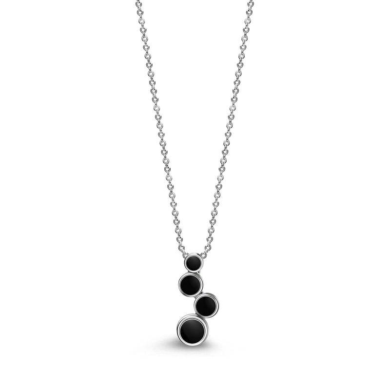 Sterling Silver Whitby Jet Bubble Drop Pendant