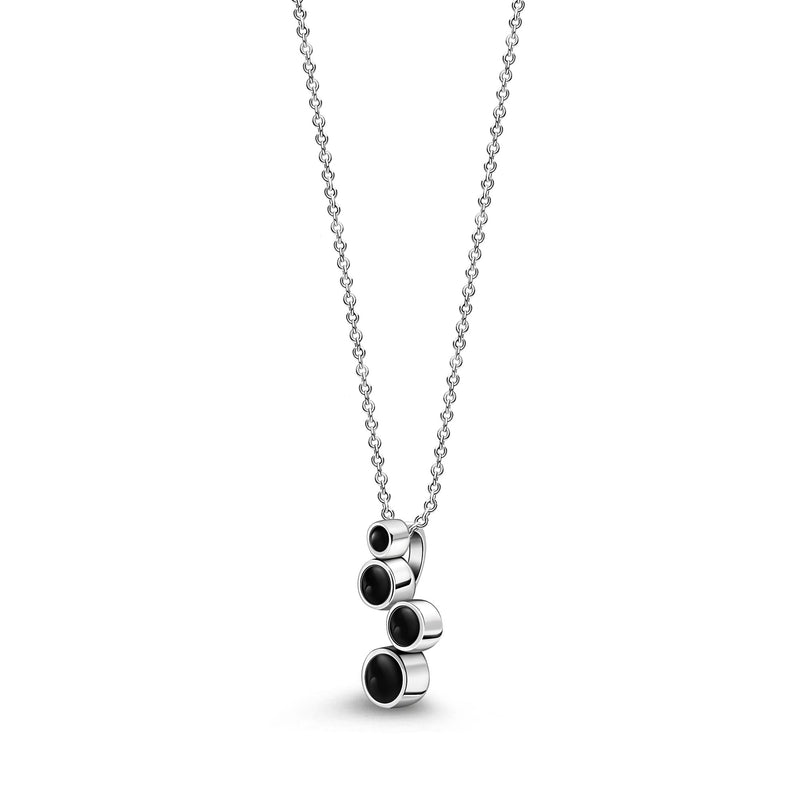 Sterling Silver Whitby Jet Bubble Drop Pendant