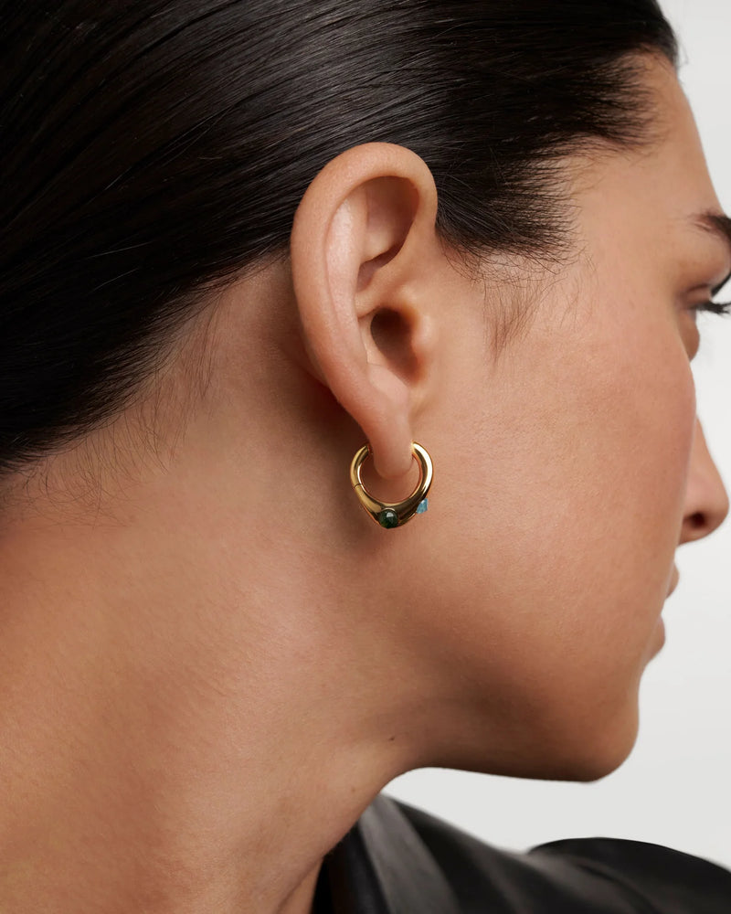 18ct Yellow Gold Vermeil Coral Hoops