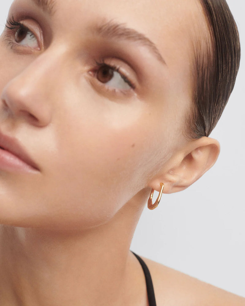 18ct Yellow Gold Vermeil Magma hoops