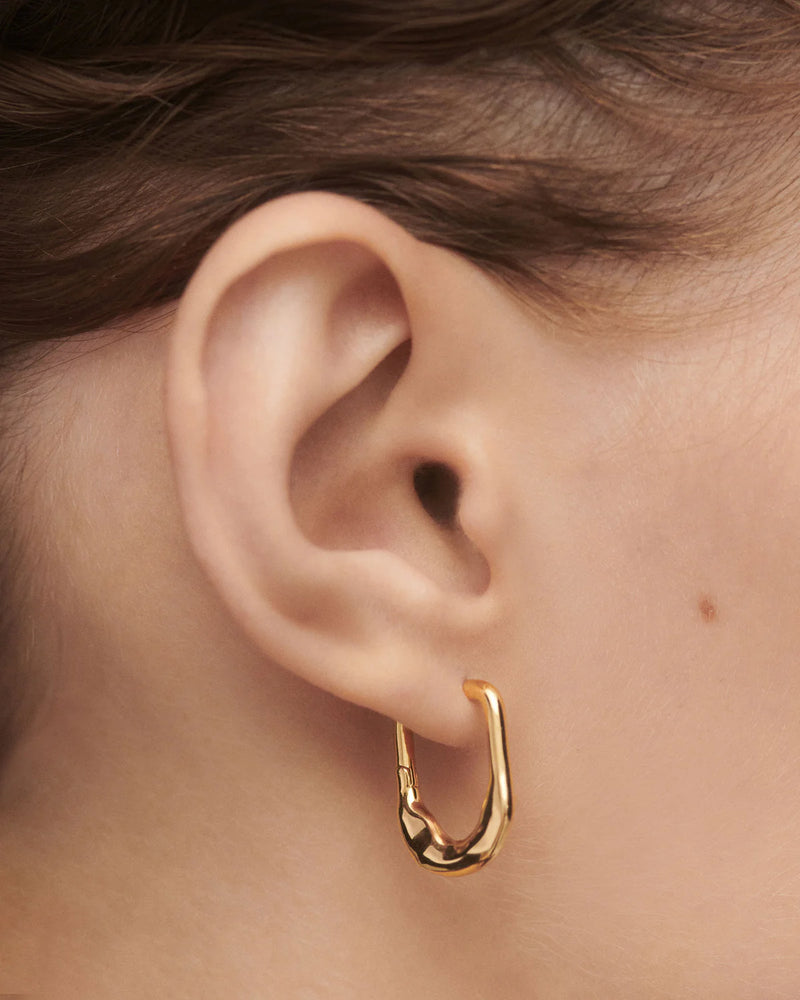 18ct Yellow Gold Vermeil Magma hoops