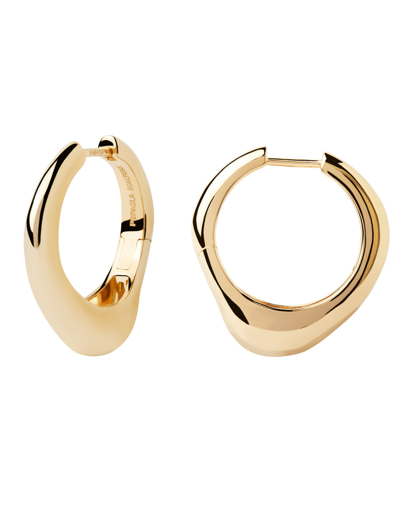 18ct Yellow Gold Vermeil Riba Hoops