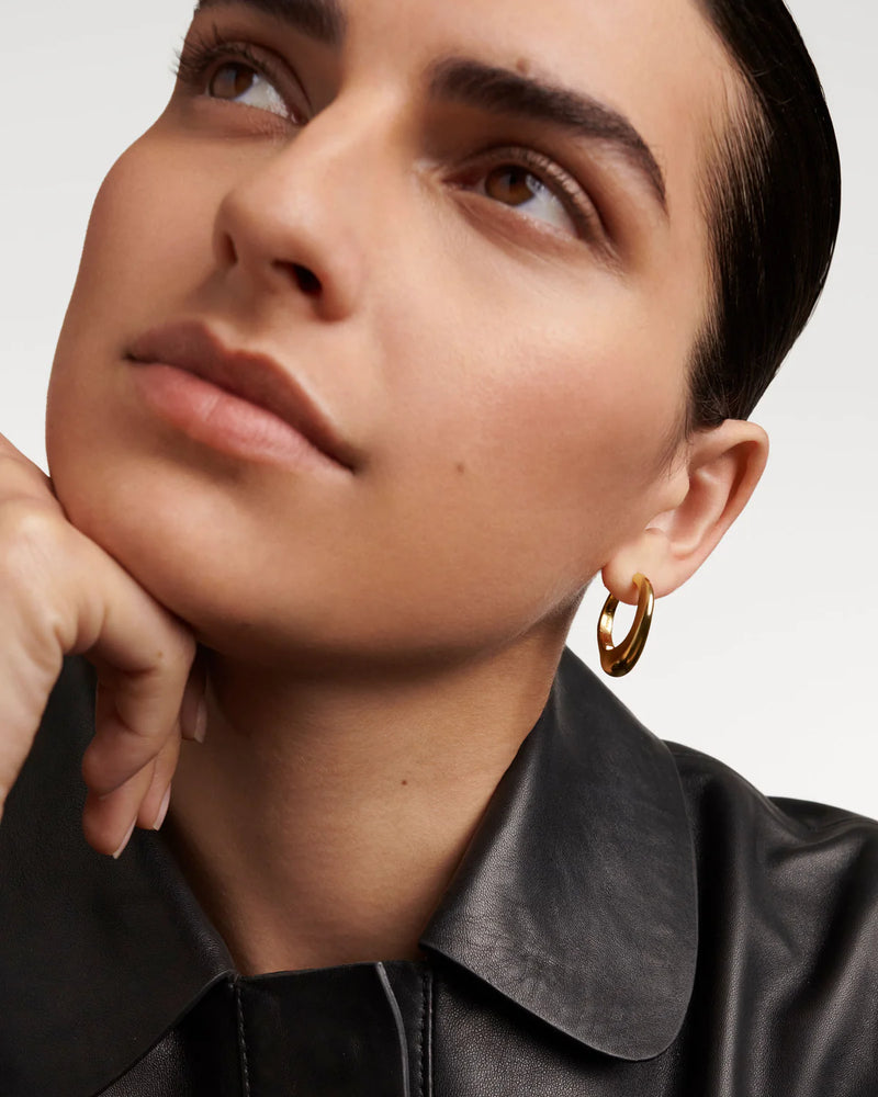 18ct Yellow Gold Vermeil Riba Hoops