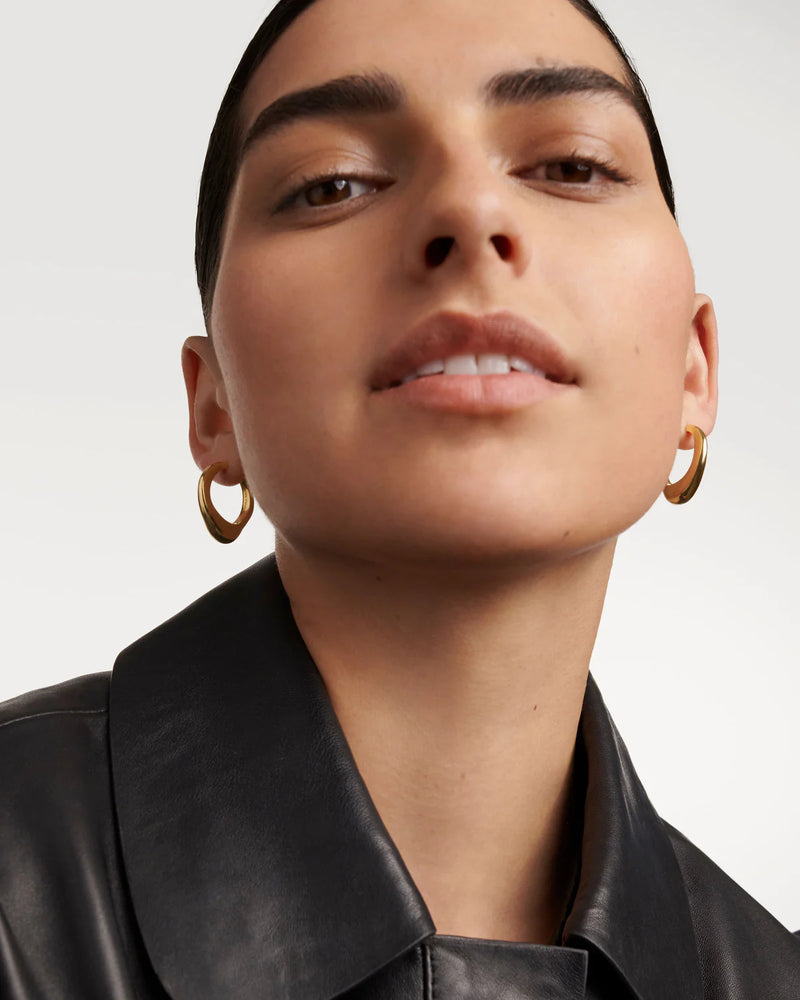 18ct Yellow Gold Vermeil Riba Hoops