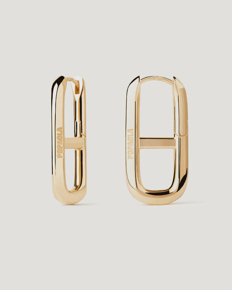18ct Yellow Gold Vermeil Texas hoops