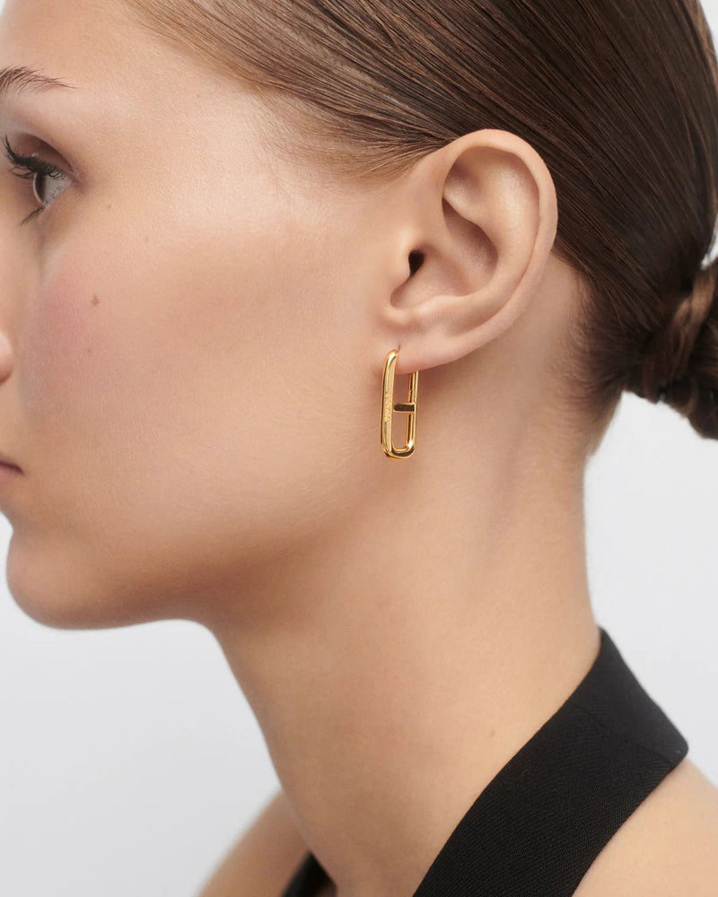 18ct Yellow Gold Vermeil Texas hoops
