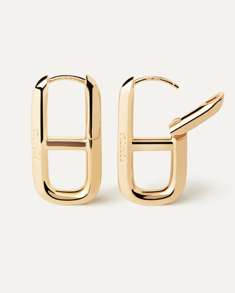 18ct Yellow Gold Vermeil Texas hoops