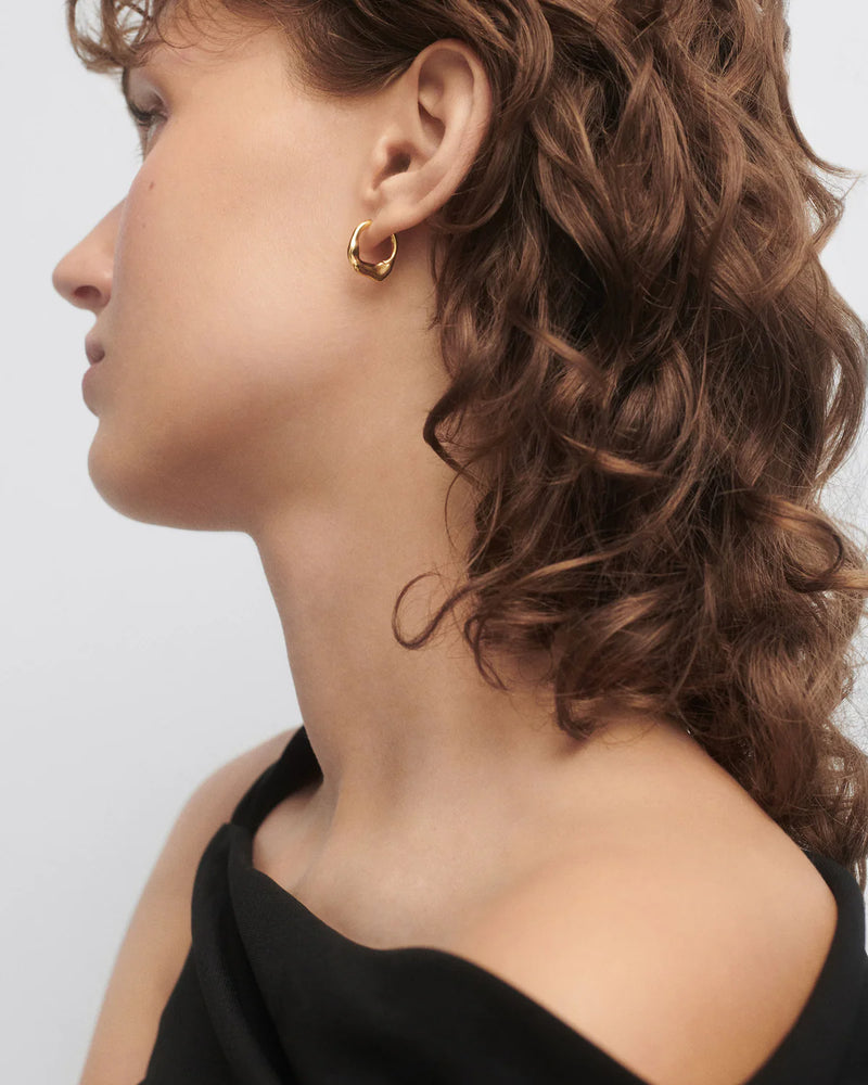 18ct Yellow Gold Vermeil Mini Magma hoops