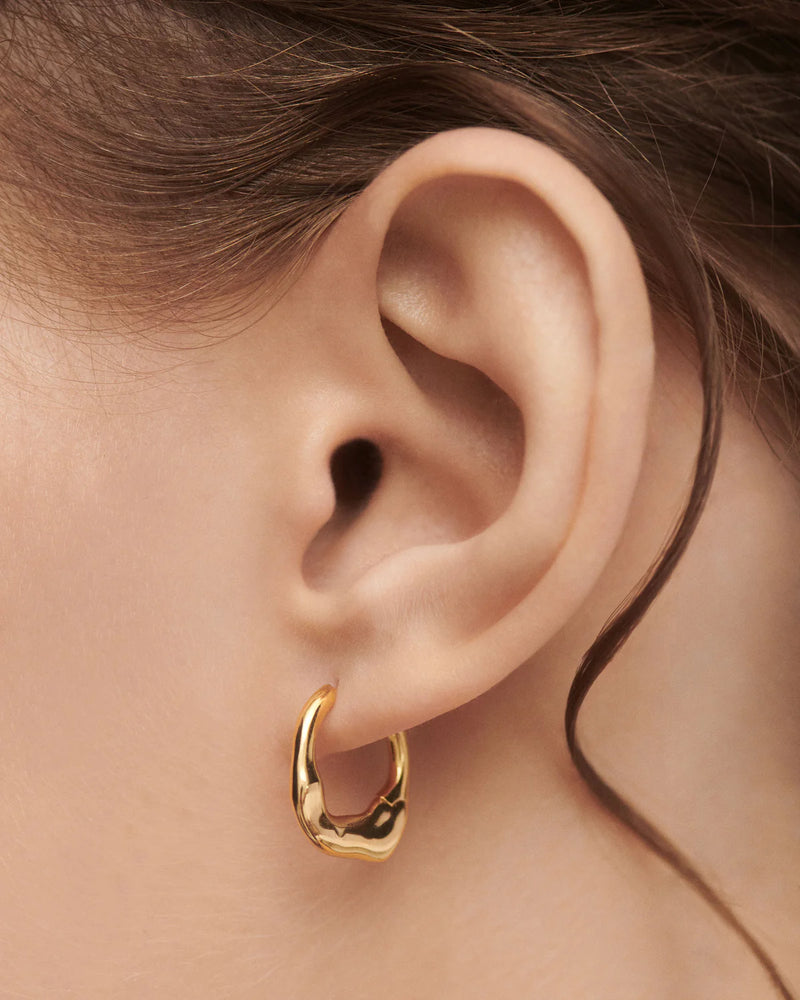 18ct Yellow Gold Vermeil Mini Magma hoops