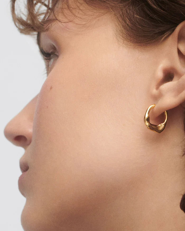 18ct Yellow Gold Vermeil Mini Magma hoops