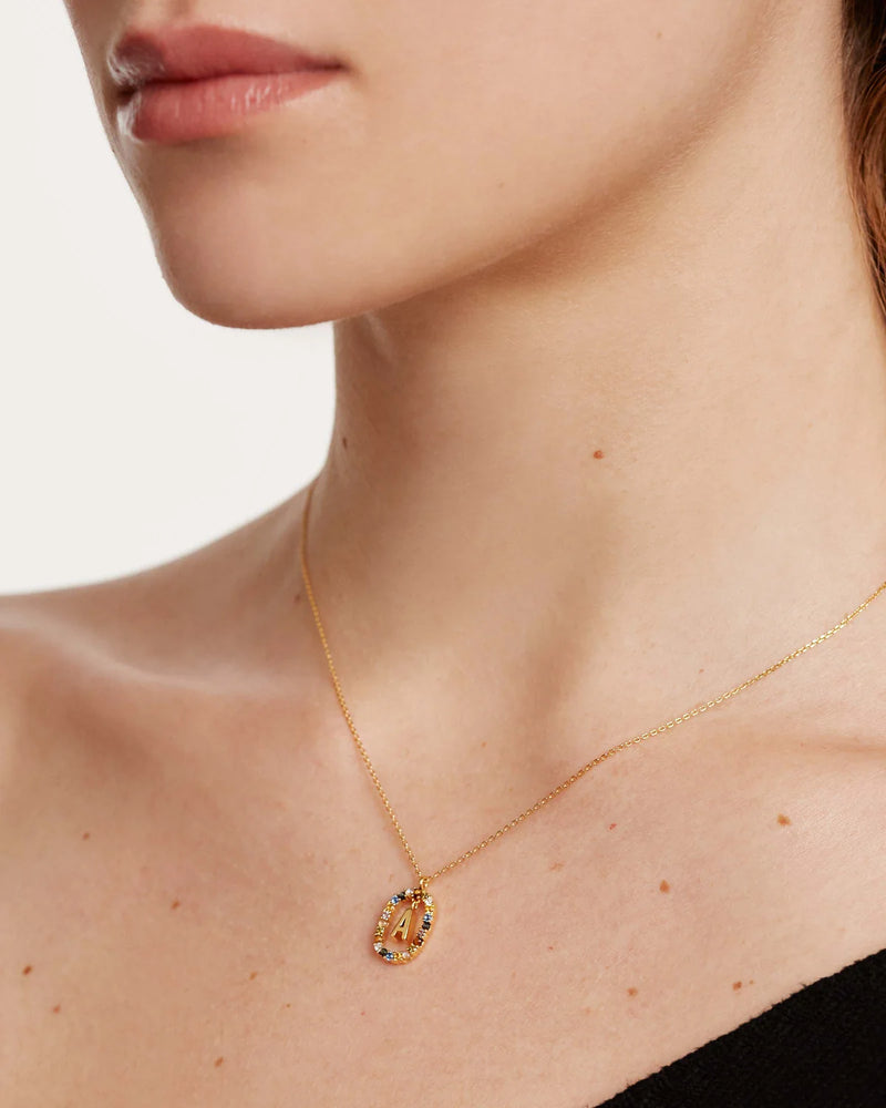 18ct Yellow Gold Vermeil Letter A Necklace