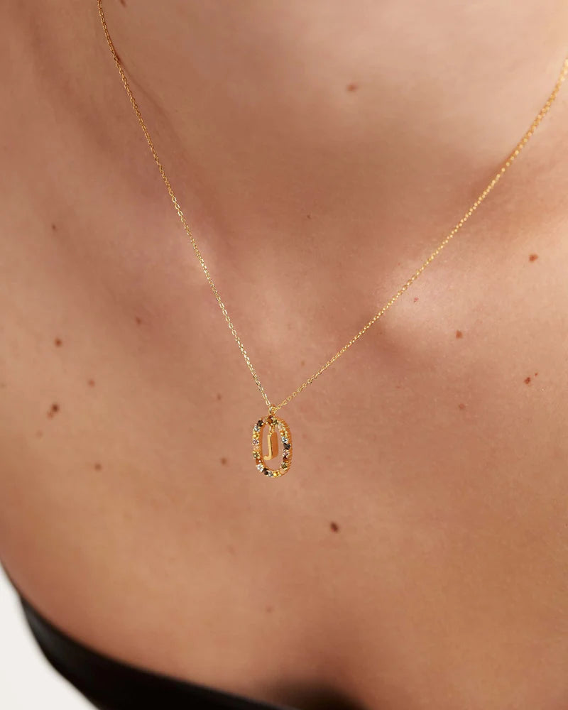 18ct Yellow Gold Vermeil Letter J Necklace