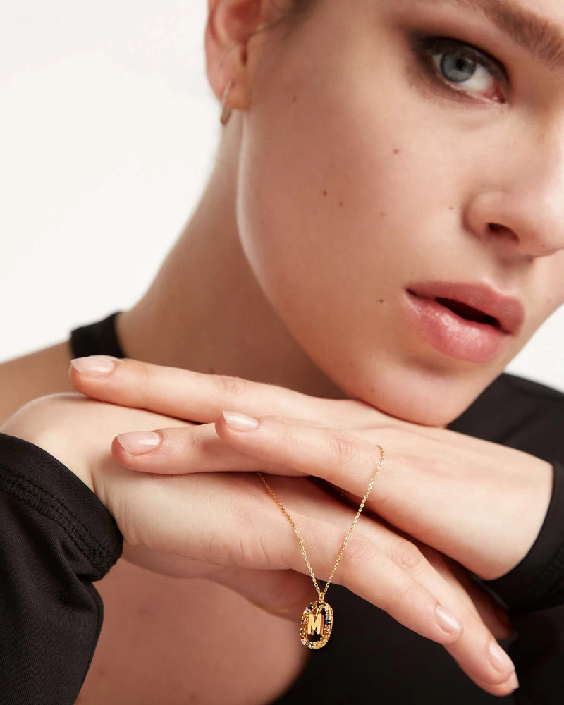 18ct Yellow Gold Vermeil Letter M Necklace