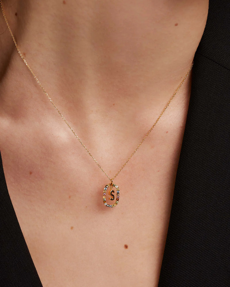 18ct Yellow Gold Vermeil Letter S Necklace