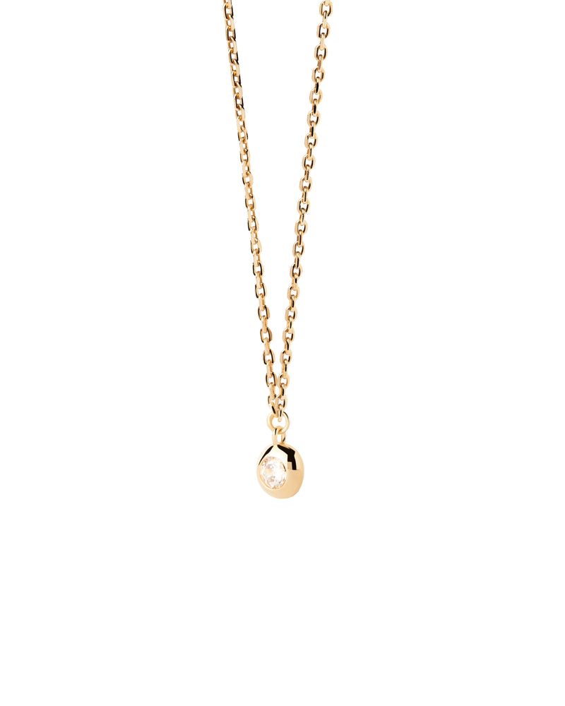 18ct Yellow Gold Vermeil Sand Solitary Necklace