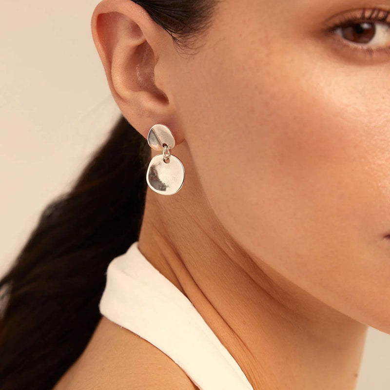 Silver Scales Drop Earrings
