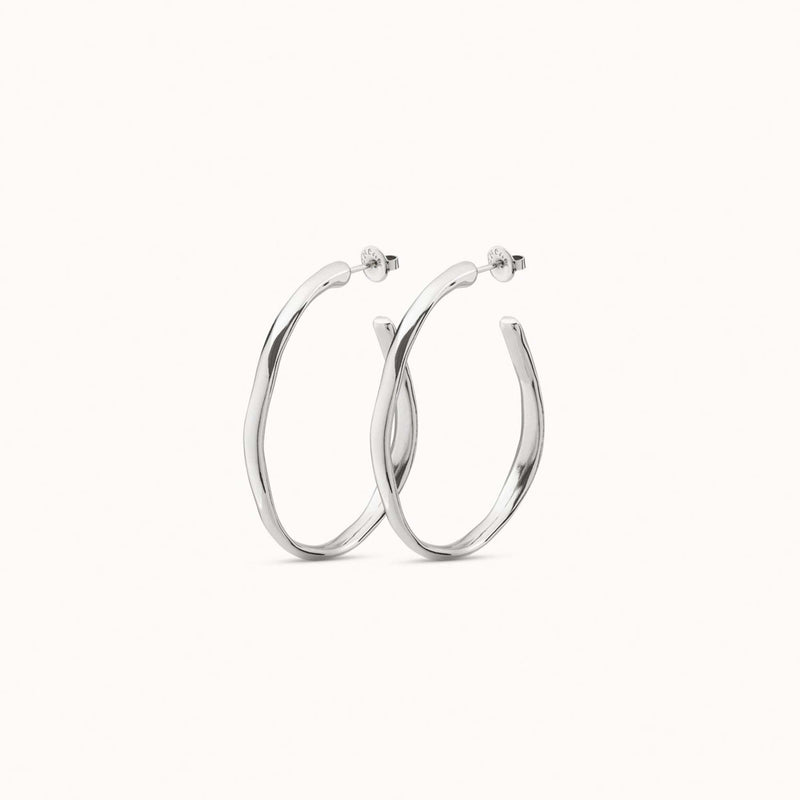 Silver Open Hoop Earrings