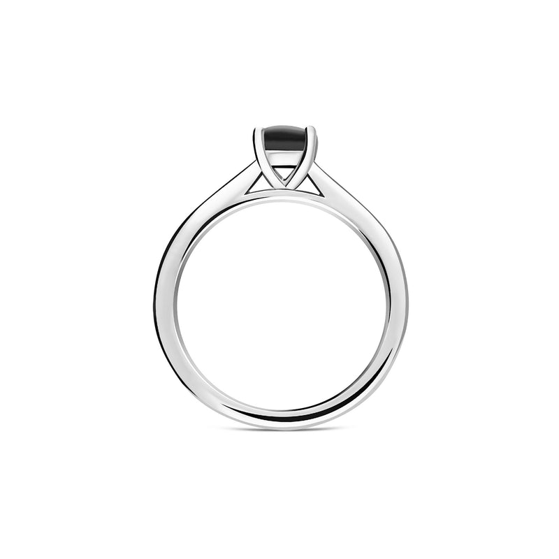 Whitby Jet Square Engagement Ring