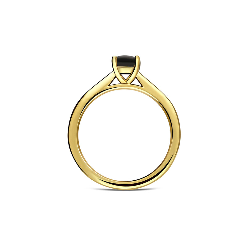 Whitby Jet Square Engagement Ring