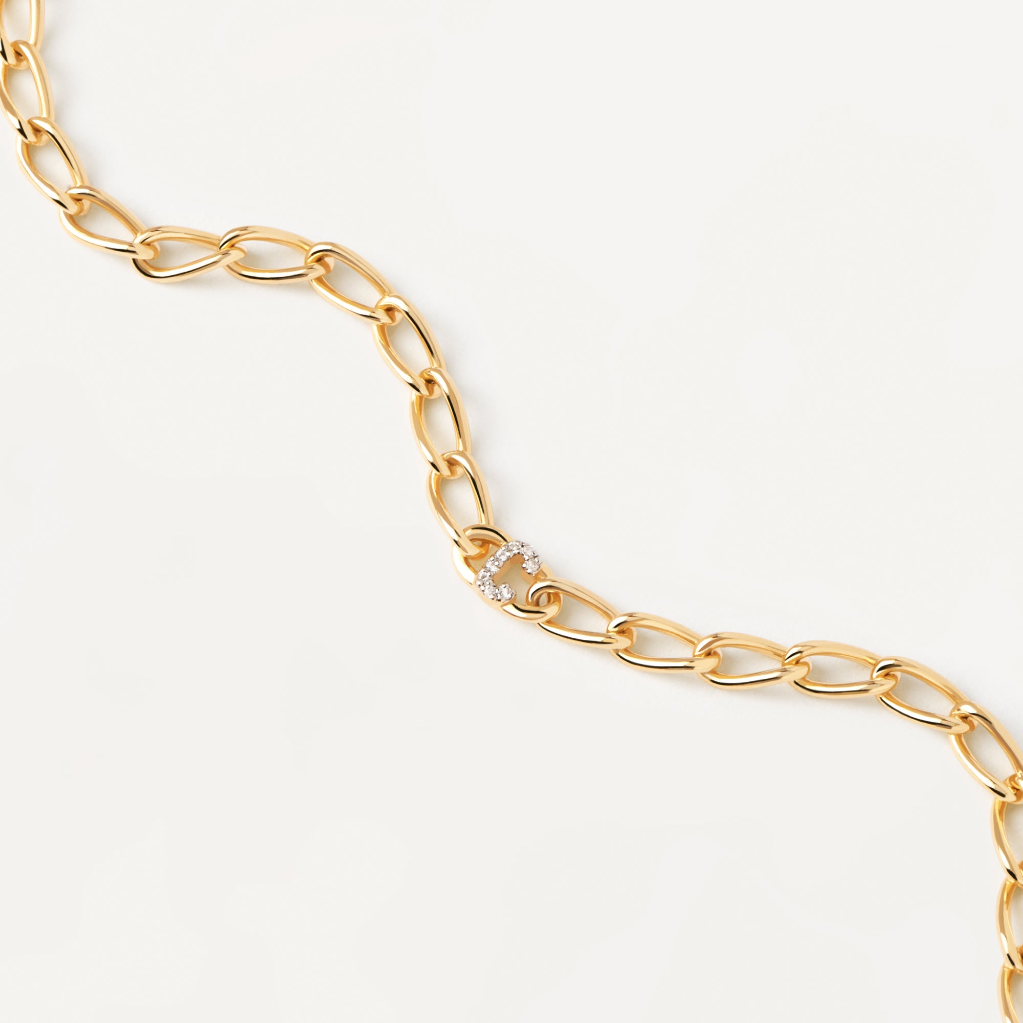 Letter C Chain Gold Bracelet