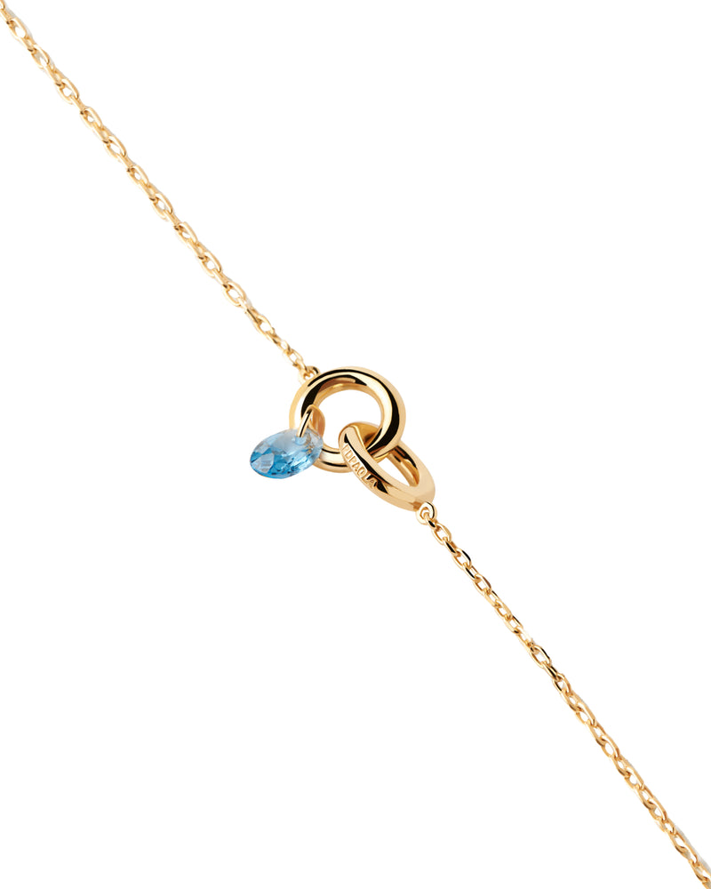 18ct Yellow Gold Vermeil Blue Lily Bracelet