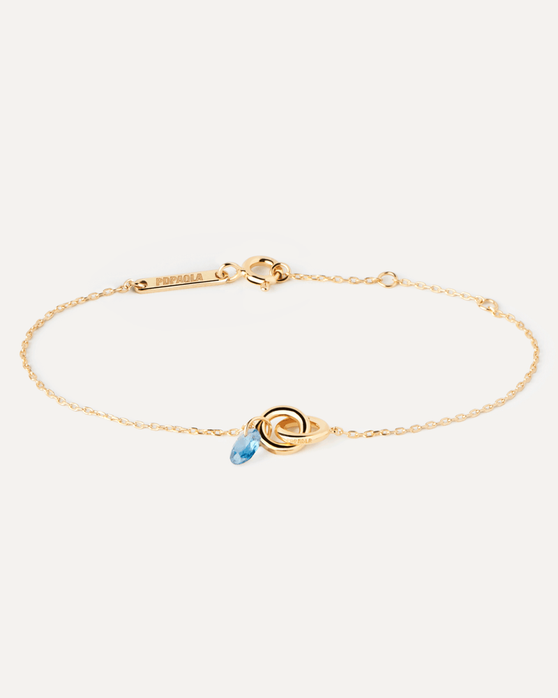 18ct Yellow Gold Vermeil Blue Lily Bracelet