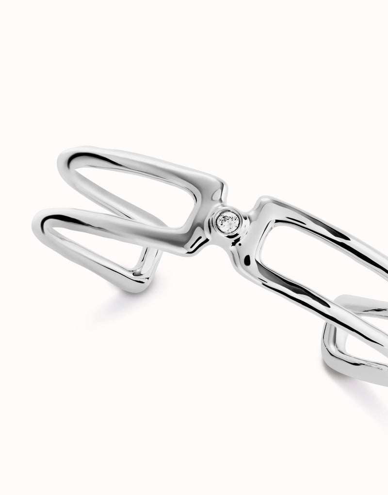 Double White Topaz Bangle