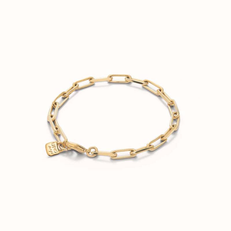 Gold Hazte Rectangular Link Chain Bracelet
