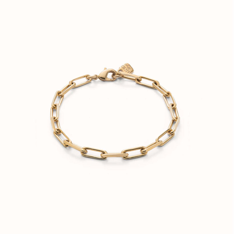 Gold Hazte Rectangular Link Chain Bracelet