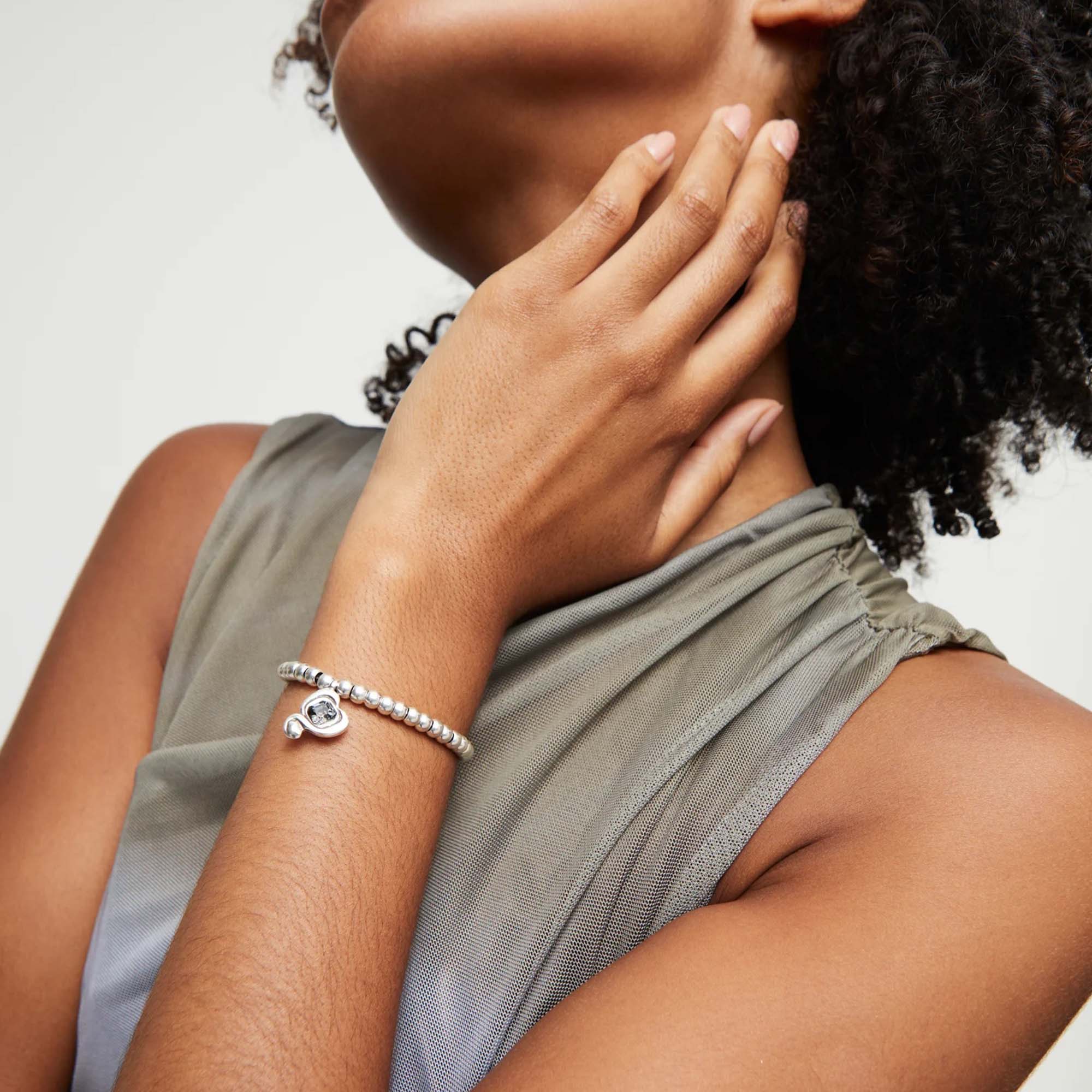Beaded Heart Stretch Bracelet