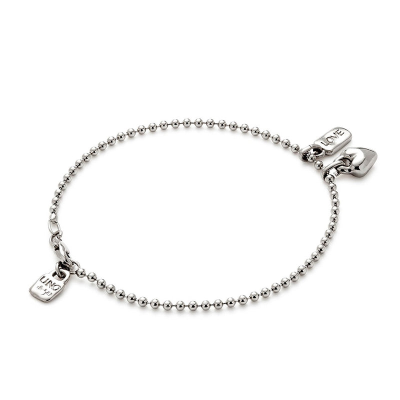 Ser Unico Exclusivo Heart Silver Chain Bracelet